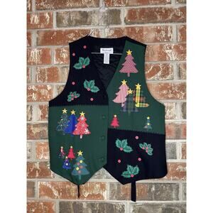 Vintage Westbound Petites Christmas Vest Petite Medium Festive Holiday Party